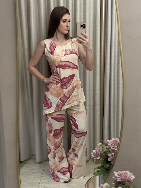 Conjunto de Viscolycra Estampado Pantalona - Imagem 10