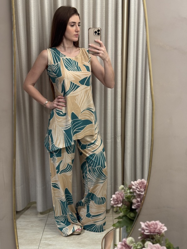 Conjunto de Viscolycra Estampado Pantalona - Imagem 8